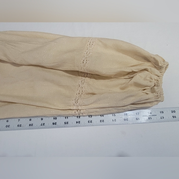 BOG Band of the Free Brie Light Camel Long Sleeve Top Lace Inserts Size … - Picture 8 of 14